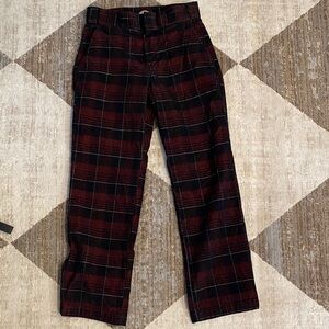 Dickies Red and Black Plaid Corduroy Pants Women Size 30